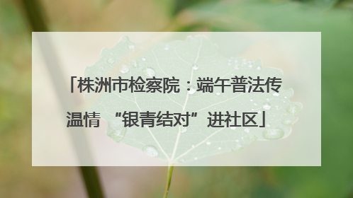 株洲市检察院：端午普法传温情 “银青结对”进社区