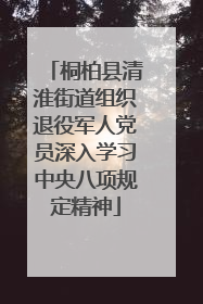 桐柏县清淮街道组织退役军人党员深入学习中央八项规定精神