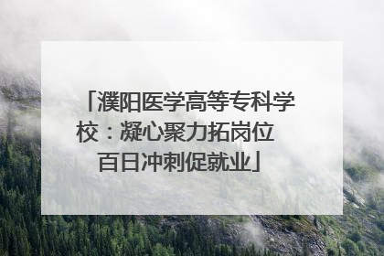濮阳医学高等专科学校：凝心聚力拓岗位 百日冲刺促就业