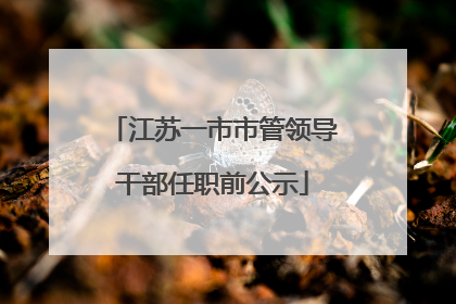 江苏一市市管领导干部任职前公示