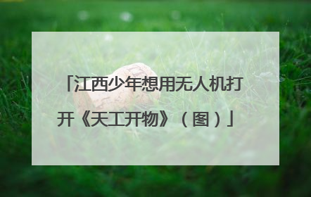 江西少年想用无人机打开《天工开物》（图）