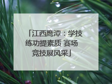 江西鹰潭：学技练功提素质 赛场竞技展风采