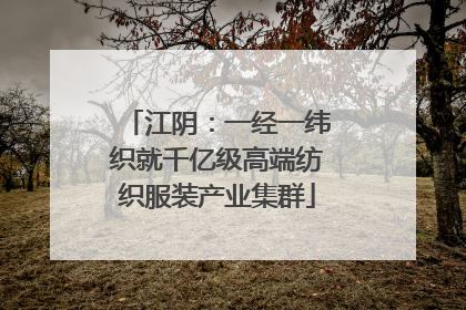 江阴：一经一纬织就千亿级高端纺织服装产业集群
