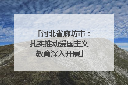 河北省廊坊市：扎实推动爱国主义教育深入开展