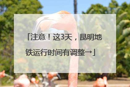 注意！这3天，昆明地铁运行时间有调整→