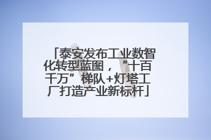 泰安发布工业数智化转型蓝图，“十百千万”梯队+灯塔工厂打造产业新标杆
