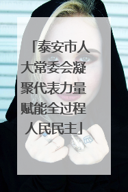 泰安市人大常委会凝聚代表力量赋能全过程人民民主