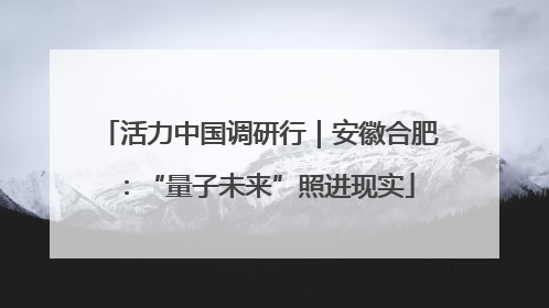 活力中国调研行｜安徽合肥：“量子未来”照进现实