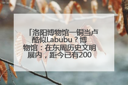 洛阳博物馆一铜当卢酷似Labubu？博物馆：在东周历史文明展内，距今已有2000多年历史