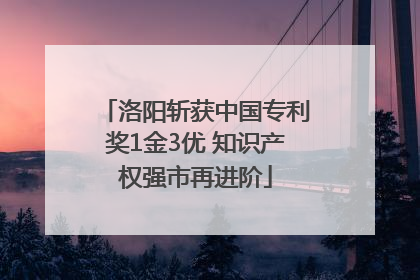 洛阳斩获中国专利奖1金3优 知识产权强市再进阶