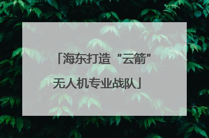 海东打造“云箭”无人机专业战队