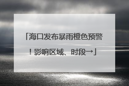 海口发布暴雨橙色预警！影响区域、时段→