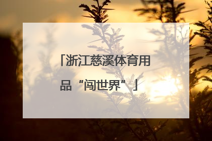 浙江慈溪体育用品“闯世界”