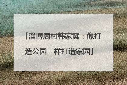 淄博周村韩家窝：像打造公园一样打造家园