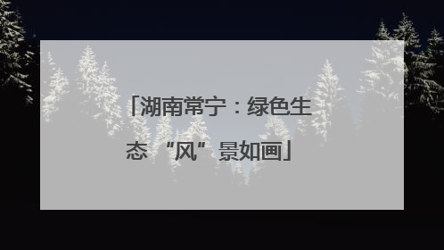 湖南常宁：绿色生态 “风”景如画