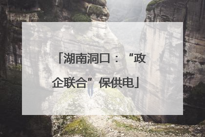 湖南洞口：“政企联合”保供电