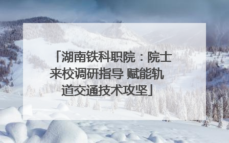 湖南铁科职院：院士来校调研指导 赋能轨道交通技术攻坚