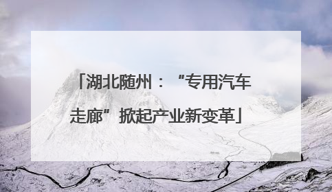 湖北随州：“专用汽车走廊”掀起产业新变革