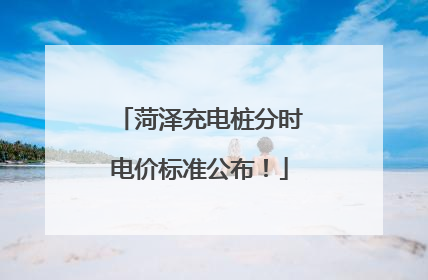 菏泽充电桩分时电价标准公布！