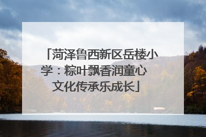 菏泽鲁西新区岳楼小学：粽叶飘香润童心 文化传承乐成长