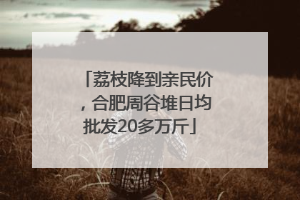 荔枝降到亲民价，合肥周谷堆日均批发20多万斤