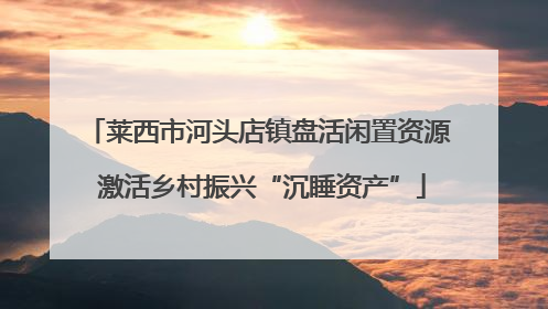 莱西市河头店镇盘活闲置资源 激活乡村振兴“沉睡资产”