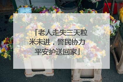 老人走失三天粒米未进，警民协力平安护送回家