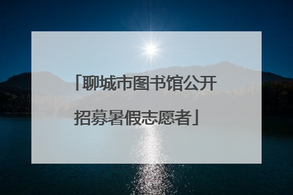 聊城市图书馆公开招募暑假志愿者