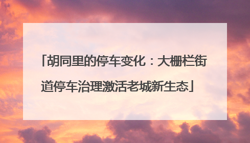 胡同里的停车变化：大栅栏街道停车治理激活老城新生态