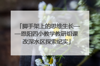 脚手架上的思维生长——恩阳四小教学教研组课改深水区探索纪实