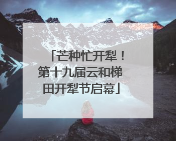 芒种忙开犁！第十九届云和梯田开犁节启幕