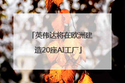 英伟达将在欧洲建造20座AI工厂