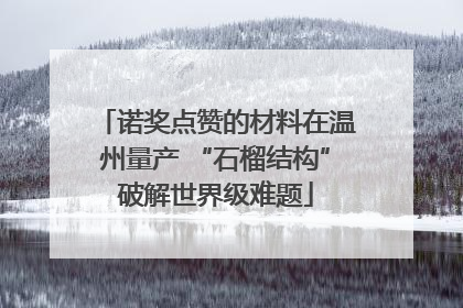 诺奖点赞的材料在温州量产 “石榴结构”破解世界级难题