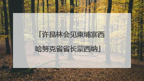 许昆林会见柬埔寨西哈努克省省长蒙西纳
