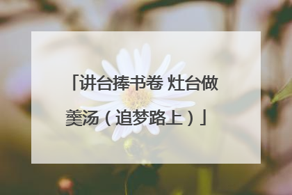 讲台捧书卷 灶台做羹汤（追梦路上）