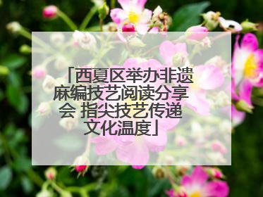 西夏区举办非遗麻编技艺阅读分享会 指尖技艺传递文化温度