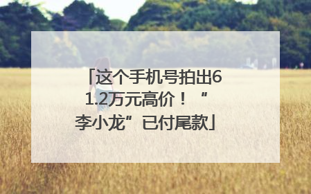 这个手机号拍出61.2万元高价！“李小龙”已付尾款