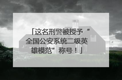 这名刑警被授予“全国公安系统二级英雄模范”称号！