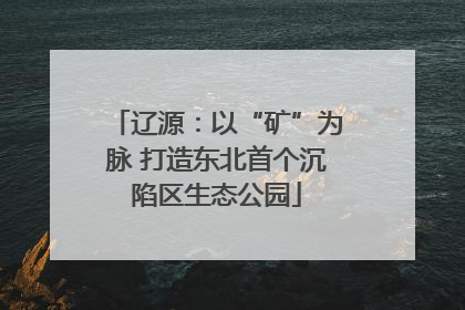 辽源：以“矿”为脉 打造东北首个沉陷区生态公园