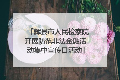 辉县市人民检察院开展防范非法金融活动集中宣传日活动