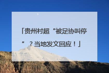 贵州村超“被足协叫停”？当地发文回应！