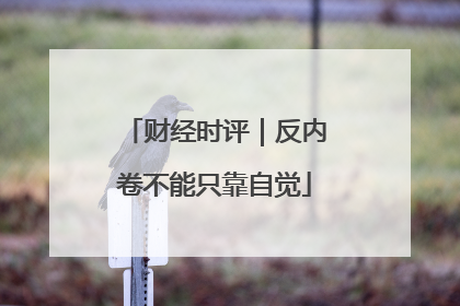 财经时评｜反内卷不能只靠自觉