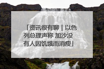 资讯很有聊｜以色列总理声称 加沙没有人因饥饿而消瘦