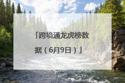 跨境通龙虎榜数据（6月9日）