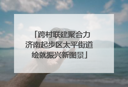 跨村联建聚合力 济南起步区太平街道绘就振兴新图景