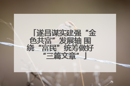 遂昌谋实建强“金色共富”发展轴 围绕“富民”统筹做好“三篇文章”