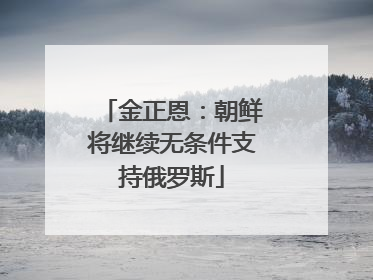 金正恩：朝鲜将继续无条件支持俄罗斯