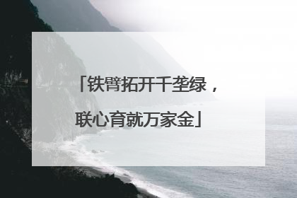 铁臂拓开千垄绿，联心育就万家金