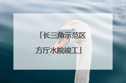 长三角示范区方厅水院竣工