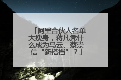 阿里合伙人名单大瘦身，蒋凡凭什么成为马云、蔡崇信“新搭档”？